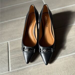 Coach Black Leather Heels